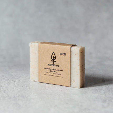 Eucalyptus Lemon Mint and Olive Stone Natural Soap Bar (With Grit)