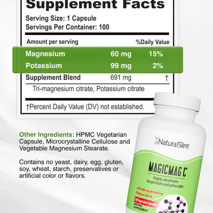 MagicMag C by NaturalSlim – Magnesium Citrate with Potassium for Sleep & Muscle Relaxation