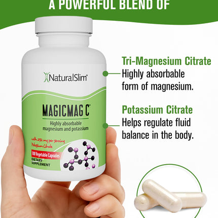 MagicMag C by NaturalSlim – Magnesium Citrate with Potassium for Sleep & Muscle Relaxation