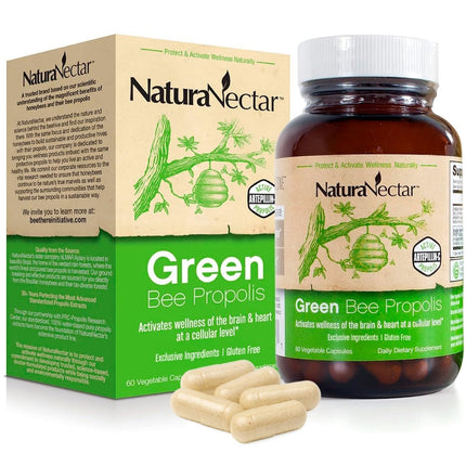 NaturaNectar Green Bee Propolis Capsules – NSF Certified, Gluten-Free