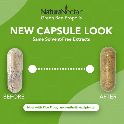 NaturaNectar Green Bee Propolis Capsules – NSF Certified, Gluten-Free
