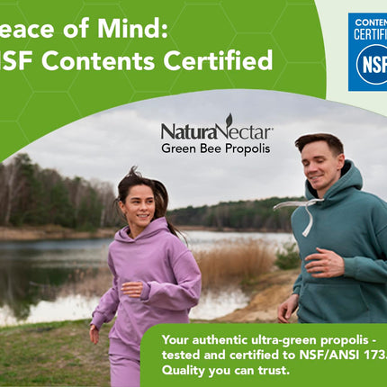 NaturaNectar Green Bee Propolis Capsules – NSF Certified, Gluten-Free