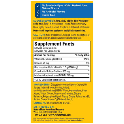 Nature Made TripleFlex Triple Strength Caplets with Vitamin D3, 120 Count