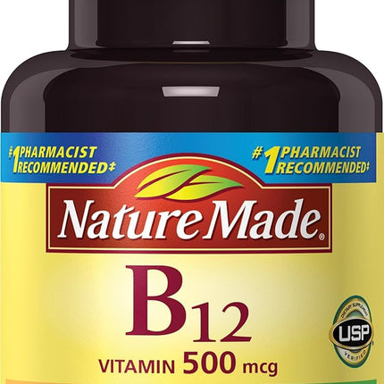 Nature Made Vitamin B-12 500 mcg Tablets – Pack of 2 (100 ea)