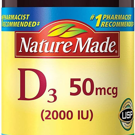 Nature Made Vitamin D3 2000 IU Liquid Softgels – 90 ea (Pack of 2) | Vitamin D3 Supplement
