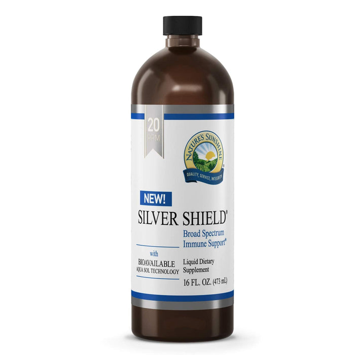 Nature's Sunshine Silver Shield Liquid – Colloidal Silver with Aqua Sol Technology, 16 Fl Oz