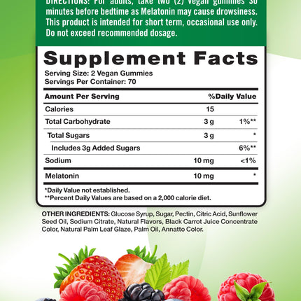 Nature's Truth Melatonin Gummies - 10mg, 140 Count, Berry - Vegan, Non-GMO & Gluten Free (Pack of 2)