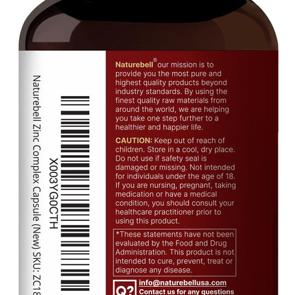 NatureBell Zinc Quercetin 480 Capsules (2 Pack) - 4-in-1 Immune Support