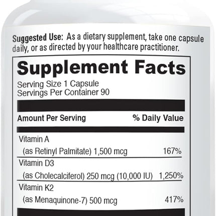 NatureGenX ADK10 – High Potency Vitamin ADK (D3 10,000 IU, K2 MK-7) | Bone, Immune & Heart Support | 90 Capsules