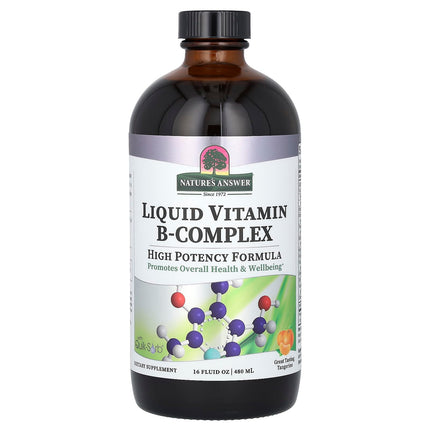 Nature's Answer Liquid Vitamin B-Complex – Energy & Nerve Support, Tangerine, 16oz