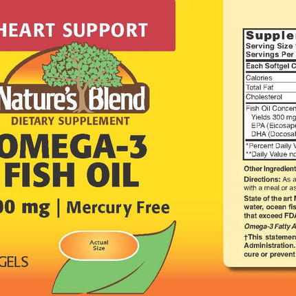 Nature's Blend Omega-3 Fish Oil 1000 mg - 300 Softgels