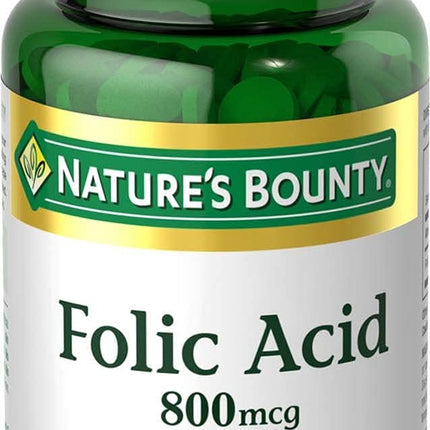 Nature's Bounty Folic Acid 800 mcg – Maximum Strength Vitamin Supplement (250 Tablets, Pack of 2)