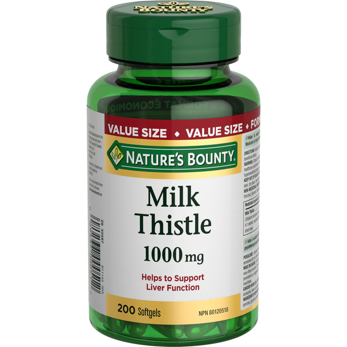 Nature's Bounty Milk Thistle Value Size, 200 Softgels