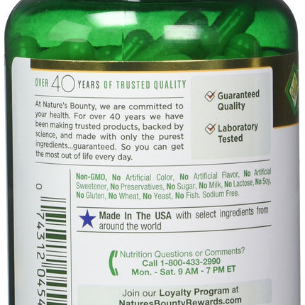 Nature's Bounty Milk Thistle 250 mg Capsules — Pack of 2 (400 capsules)