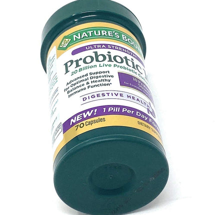 Nature's Bounty Probiotic 10 Ultra Strength - 70 Capsules, 20 Billion Cultures, 10 Strains