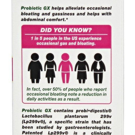 Nature's Bounty Probiotic GX Gas & Bloating Formula - 4 Pack, 20 Billion Cultures