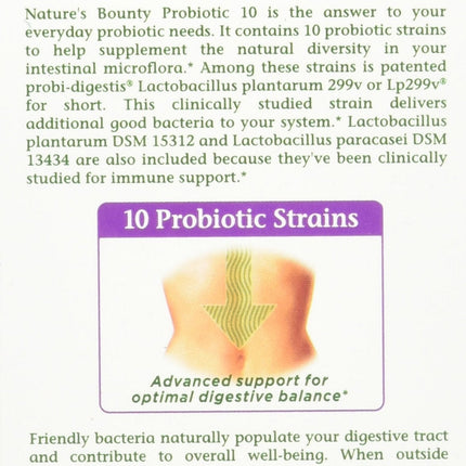 Nature's Bounty Ultra Strength Probiotic 10 – 140 Capsules, 20 Billion CFU