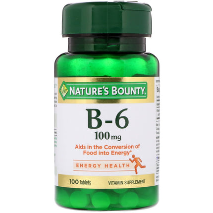 Nature's Bounty Vitamin B-6 100 mg — 100 Tablets (Pack of 4)