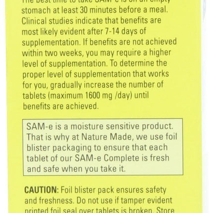 Nature's Made Sam-e Complete 400 mg 2-Pack – Mood & Joint Support