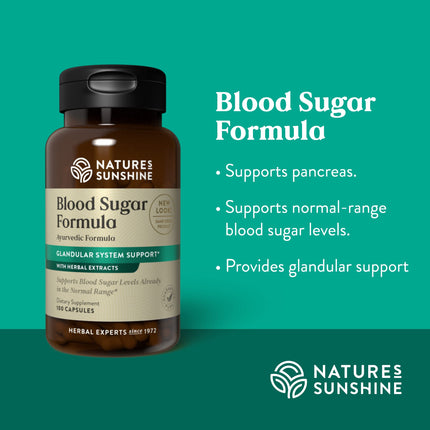 Nature's Sunshine Blood Sugar Formula, 100 caps | Herbal Blood Sugar Support