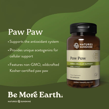 Nature's Sunshine Paw Paw Cell-Reg, 180 Capsules | 50+ Acetogenins for Selective Cellular Support