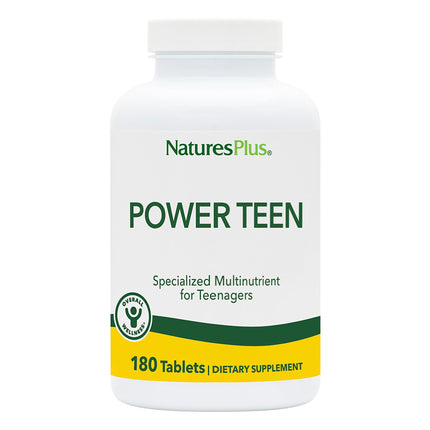 NaturesPlus Source of Life Power Teen - 180 Veg Tablets | Teen Multivitamin & Minerals | Gluten-Free