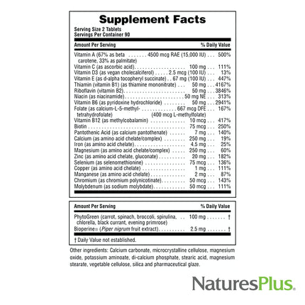 NaturesPlus Source of Life Power Teen - 180 Veg Tablets | Teen Multivitamin & Minerals | Gluten-Free