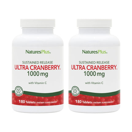 NaturesPlus Ultra Cranberry 1000-180 Sustained Release Tablets – Pack of 2, 180 Servings, Supports a Healthy Urinary Tract