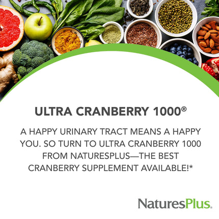NaturesPlus Ultra Cranberry 1000-180 Sustained Release Tablets – Pack of 2, 180 Servings, Supports a Healthy Urinary Tract