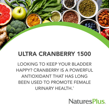 NaturesPlus Herbal Actives Ultra Cranberry 1500 – Urinary Tract Support (Vegetarian, Gluten Free)