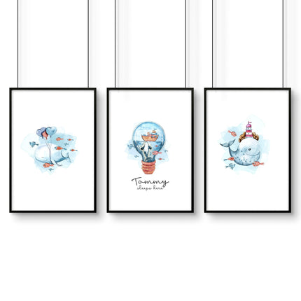 Childrens bedroom wall decor | set of 3 Wall art for Nursery