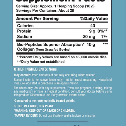 NeoCell Collagen Bio-Peptides Powder - 10oz | Grass-Fed, 18 Essential Amino Acids
