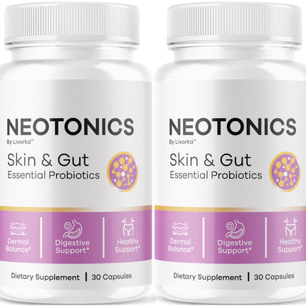 (2 Pack) Neotonics Capsules – Official Neotonics Skin & Gut Probiotics, 60 Capsules for 2 Months