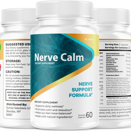 (3 Pack) Nerve Calm Capsules – Official NerveCalm Premium Formula, 90 Capsules