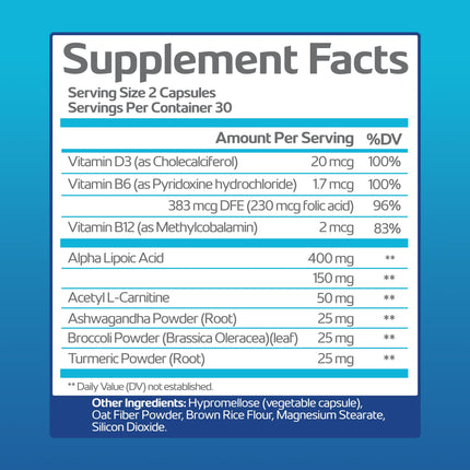 Nerve Recovery Max – Non-GMO Advanced Nerve Support with Vitamin D3 & Alpha Lipoic Acid | Made in USA | 60-Day Supply