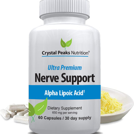 Nerve Support Supplement - 650mg ALA Alpha Lipoic Acid | Non-GMO Veggie Capsules