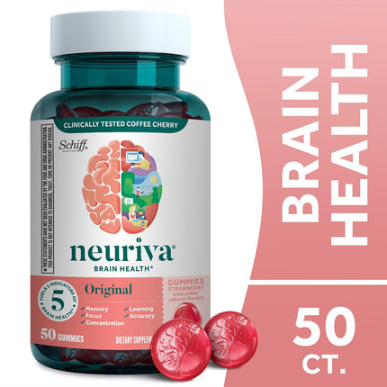 NEURIVA Original Gummies — Focus, Memory & Learning Support (Strawberry)