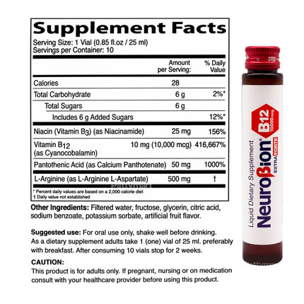 Neurobion Extra Forte B12 10,000 mcg Vials – Liquid Vitamin B12 (10 Vials per Box)