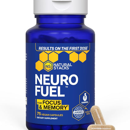 NATURAL STACKS NeuroFuel Nootropic – 750mg L-Carnitine & 500mg L-Phenylalanine – Focus & Memory Support – 75 Pills