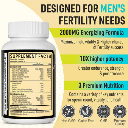 Neusupp Male Fertility Supplements – Maca, Zinc & Folate for Sperm Quality (Pack of 4)