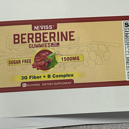 NEVISS Berberine Supplement 1500mg – Vegan, Non-GMO Gummies