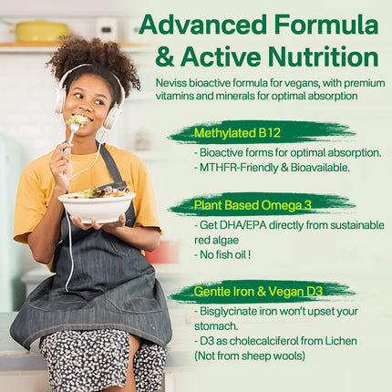 NEVISS Vegan Multivitamin Gummies for Vegans & Vegetarians – Sugar Free, 60 ct