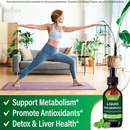 NEW AGE Chlorophyll Liquid Drops (2 fl oz x4) – Energy, Digestion & Immune Support
