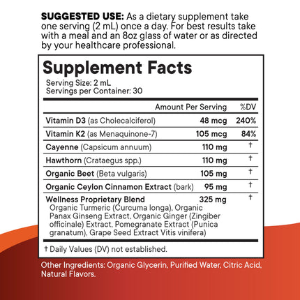 NEW AGE Cayenne Pepper Liquid Drops with Hawthorn Berry, D3 K2, Beet Root, Cinnamon, Turmeric, and Ginseng – 8 oz