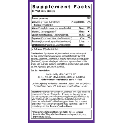 New Chapter Bone Strength Calcium Supplement with Vitamin D3, K2, Magnesium - 120 Tablets