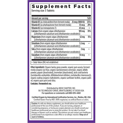 New Chapter Calcium Supplement – Bone Strength (Whole Food Calcium + K2 D3 + Magnesium)