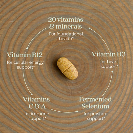 New Chapter Men's Multivitamin 40+ - Fermented One Daily for Energy, Immune & Heart Health (48 ct)