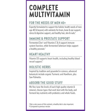 New Chapter Men's Multivitamin 40+ - Fermented One Daily for Energy, Immune & Heart Health (48 ct)