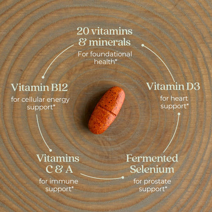 New Chapter Men's One Daily 55+ Multivitamin – Fermented, Non-GMO, 72 Tablets