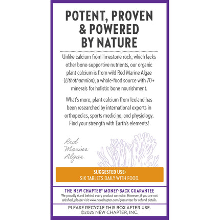 New Chapter Calcium Supplement – Organic Plant Calcium with D3 & K2, Tiny Tabs (240)